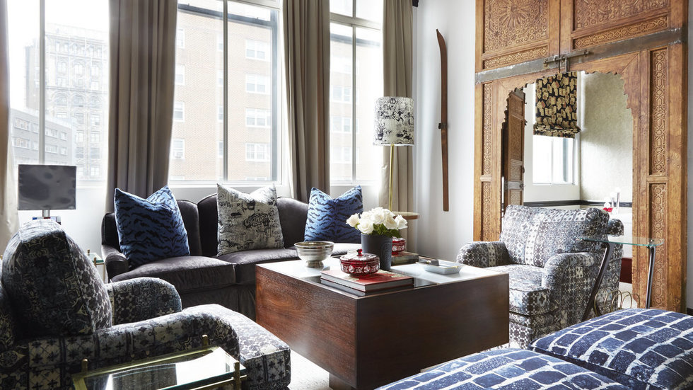 Scalamandré Style Reigns Supreme in this NYC Bachelor Pad