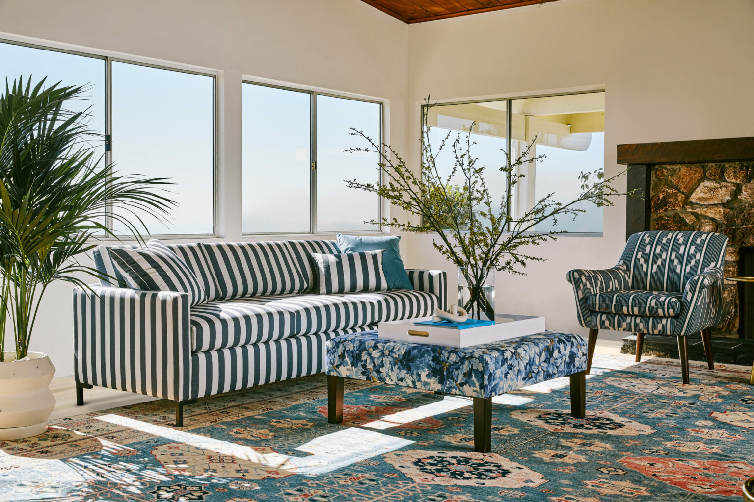 matching woods in living room